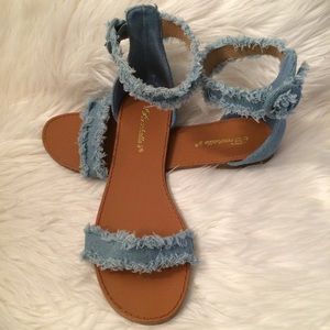 Distress Jean Sandals